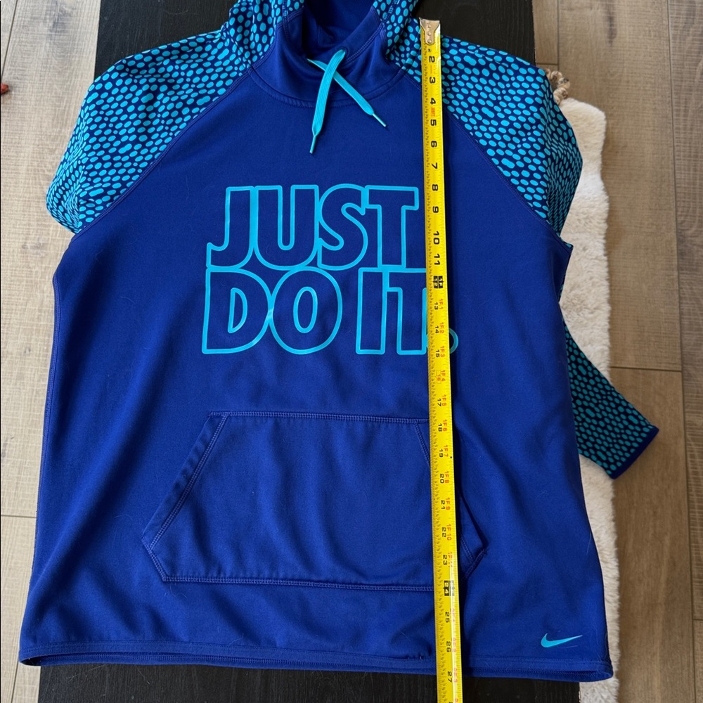 Nike Navy and Teal 'Just Do It' Hoodie - Picture 7 of 9
